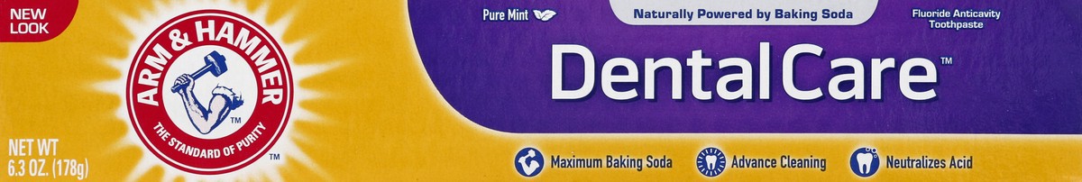 slide 4 of 4, ARM & HAMMER Dental Care Toothpaste- Maximum Level Baking Soda Toothpaste -, One 6.3oz Tube, Winter Mint- Fluoride Toothpaste, 6.3 oz