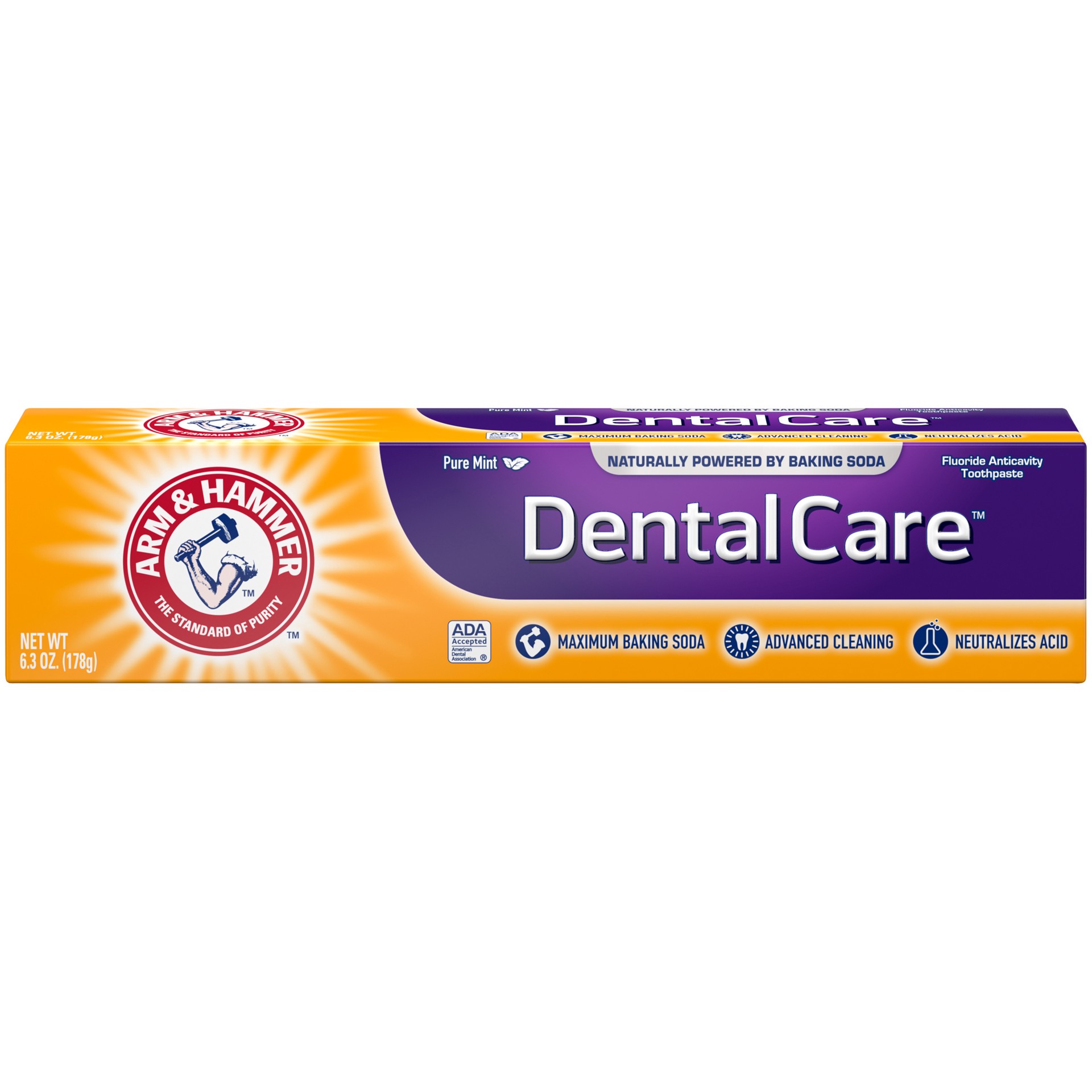 slide 1 of 4, ARM & HAMMER Dental Care Toothpaste- Maximum Level Baking Soda Toothpaste -, One 6.3oz Tube, Winter Mint- Fluoride Toothpaste, 6.3 oz