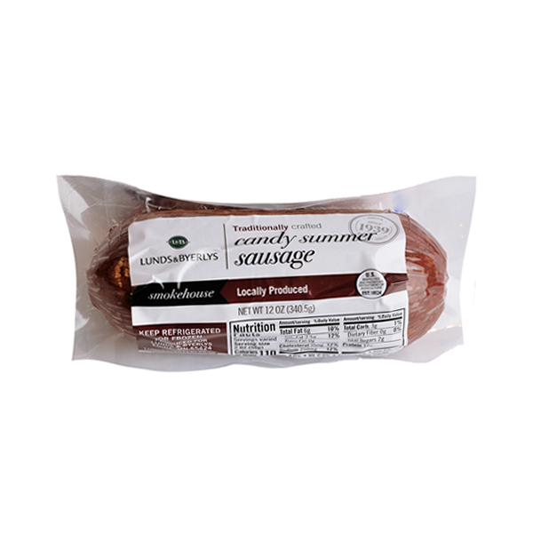 slide 1 of 1, L&B Lunds & Byerlys L&B Candy Summer Sausage, 12 oz