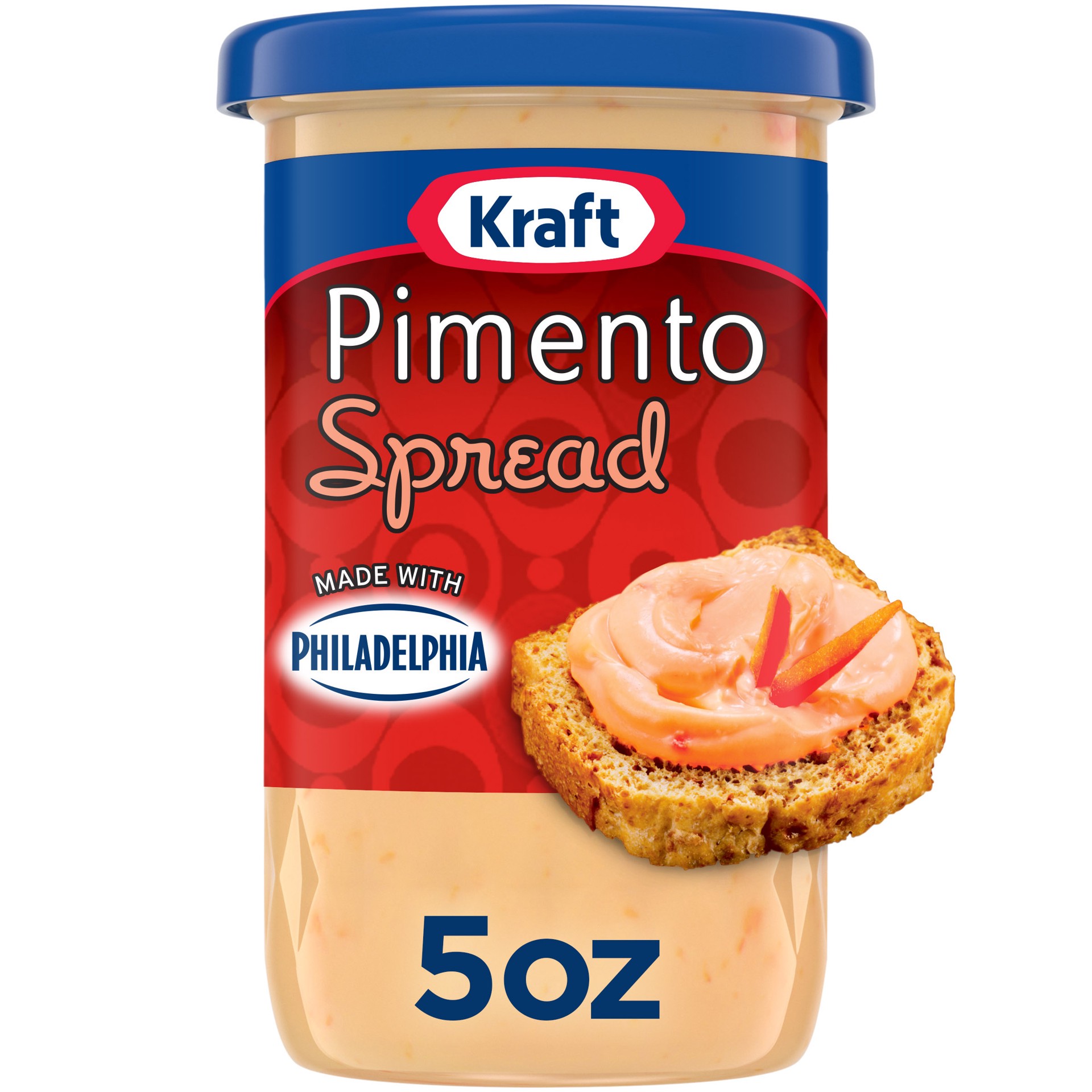 slide 1 of 5, Kraft Pimento Spread made with Philadelphia Cream Cheese, 5 oz Jar, 5 oz
