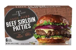 Silver T Beef Sirloin Patties, 5.3 oz. (1/3 lb.) - 6 Count