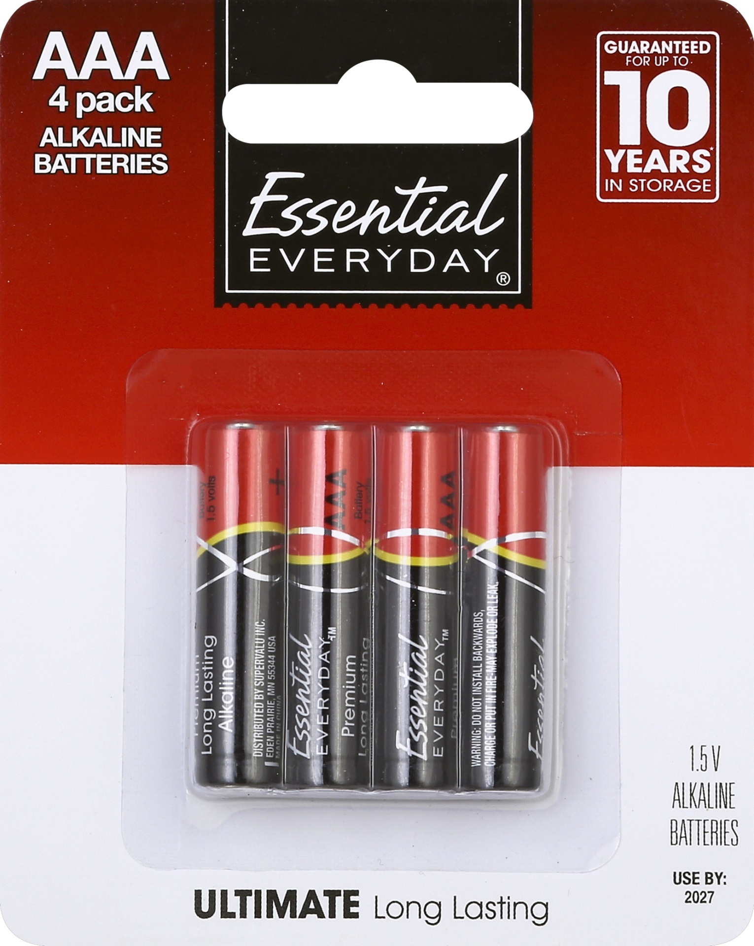 slide 1 of 1, Essential Everyday Alk Aaa Batteries, 4 ct