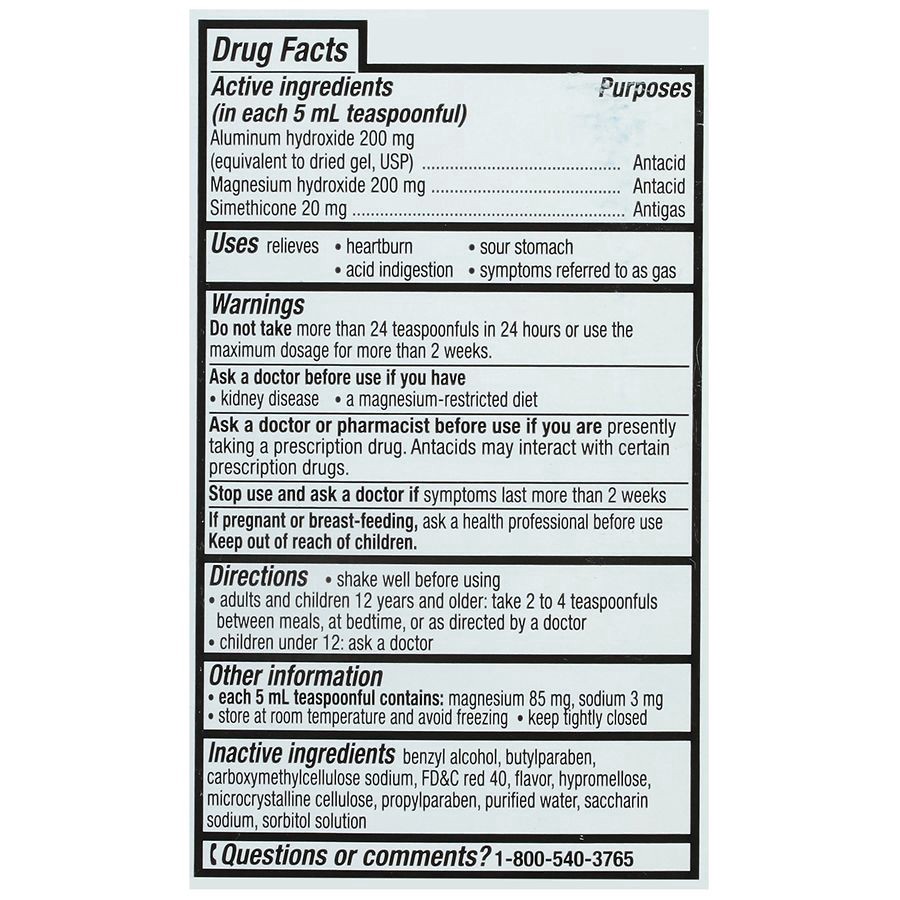 slide 2 of 5, Walgreens Comfort Antacid Cherry, 12 fl oz