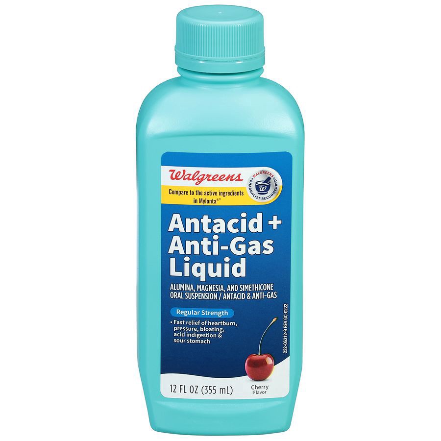 slide 1 of 5, Walgreens Comfort Antacid Cherry, 12 fl oz
