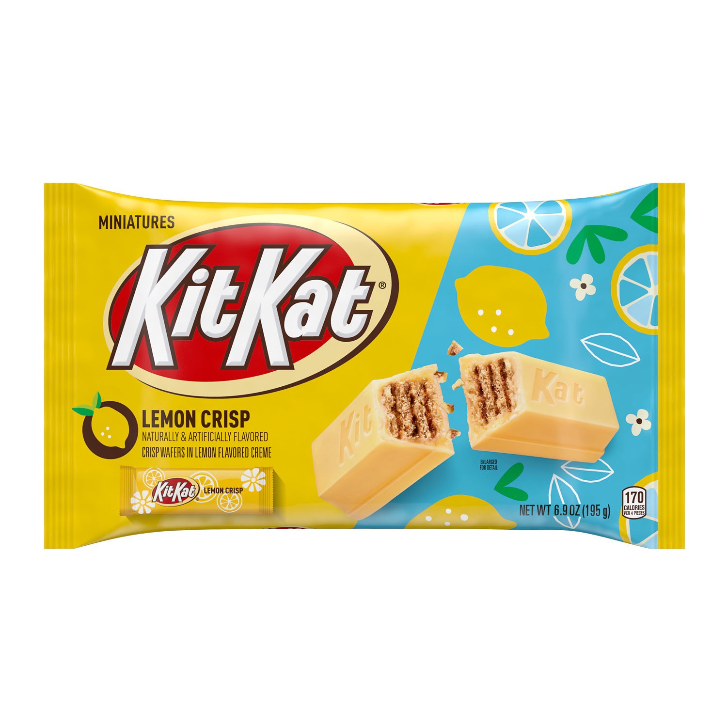 slide 1 of 8, KIT KAT Miniatures, Lemon Crisp Lemon Flavored Creme, Easter Candy Wafer Bag, 6.9 oz, 6.9 oz