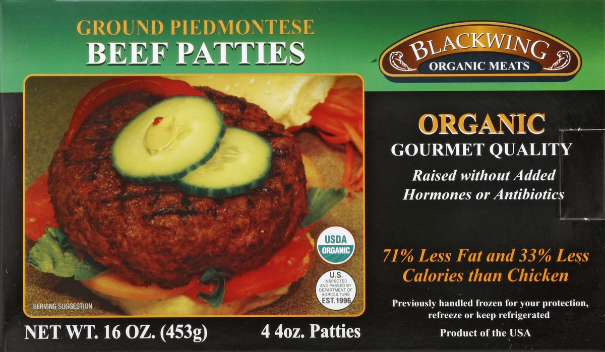 slide 3 of 5, Blackwing Meats Beef Patties 4 ea, 16 oz