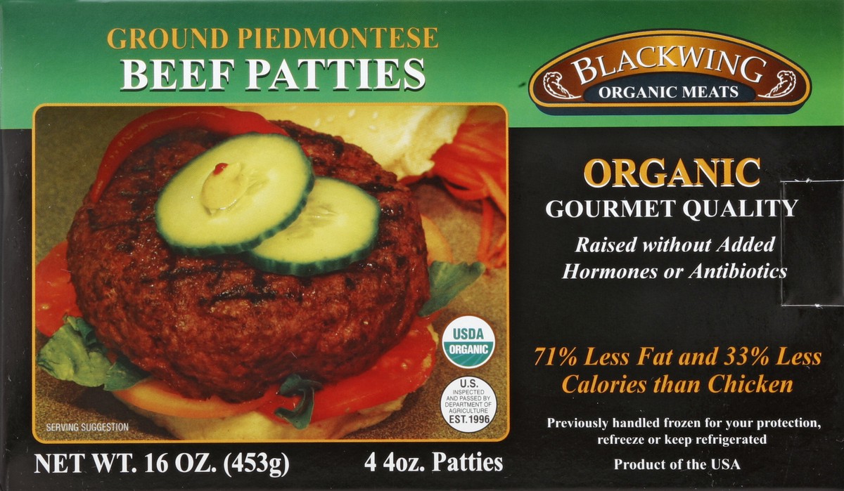 slide 1 of 5, Blackwing Meats Beef Patties 4 ea, 16 oz