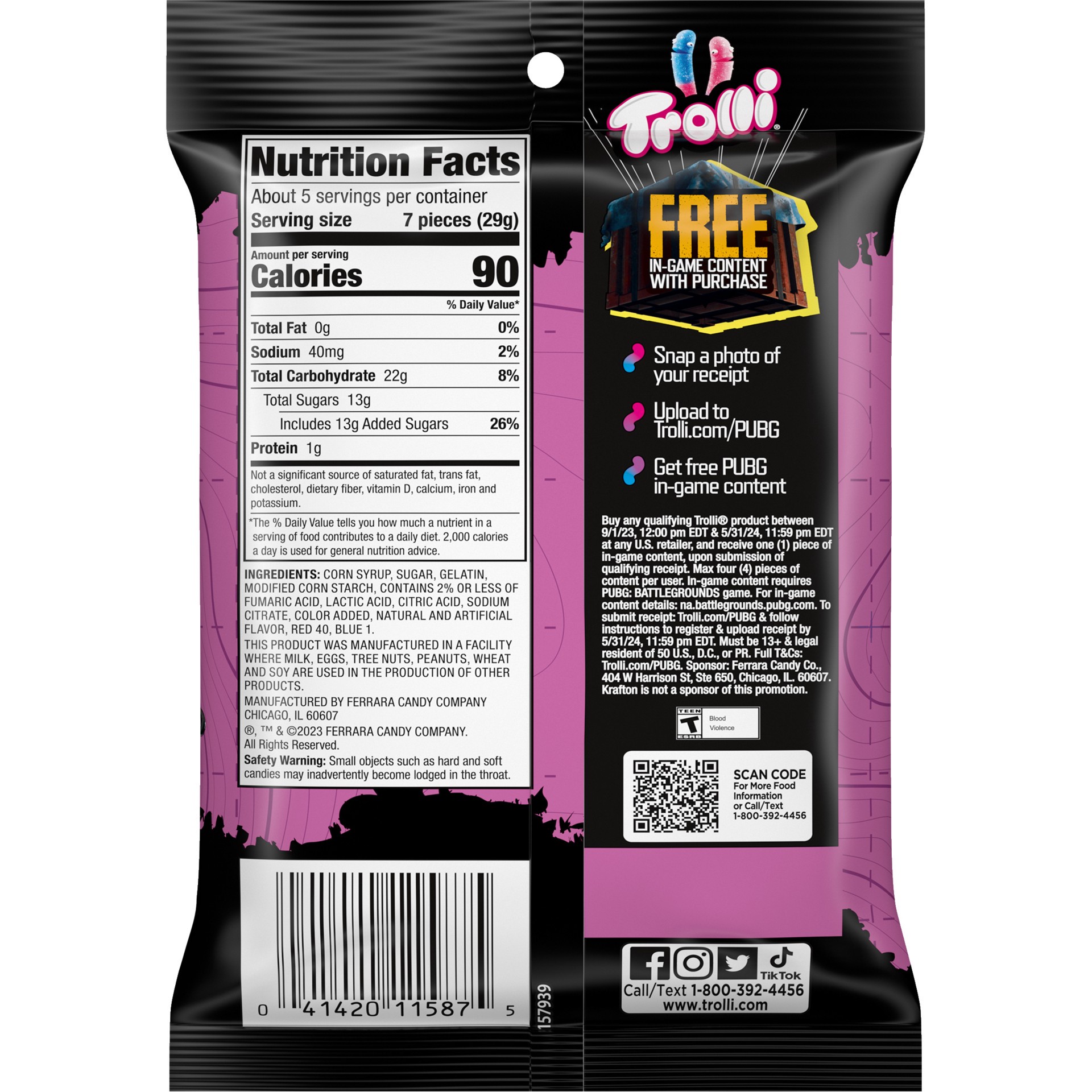 slide 5 of 5, Trolli 07993 157939 Sour Brite Crawlers Very Berry Promo 5 oz, 1 ct