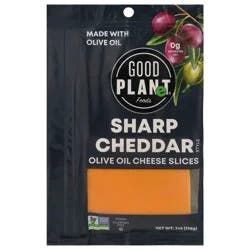 Good Planet Olive Oil Slices Sharp Cheddar Style Cheese 7 oz