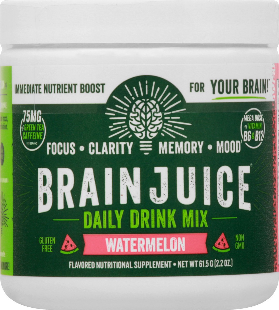 slide 2 of 12, BrainJuice Watermelon Daily Drink Mix 61.5 g, 2.2 oz