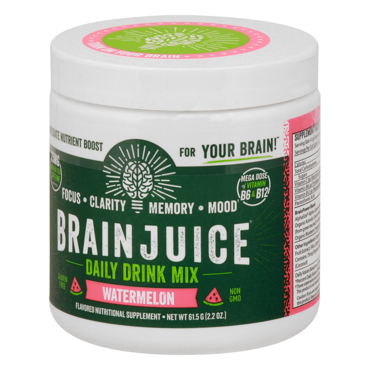 slide 7 of 12, BrainJuice Watermelon Daily Drink Mix 61.5 g, 2.2 oz