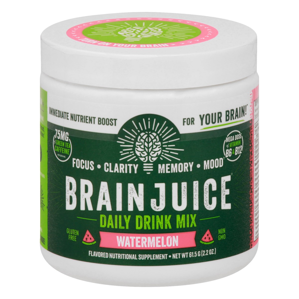 slide 1 of 12, BrainJuice Watermelon Daily Drink Mix 61.5 g, 2.2 oz