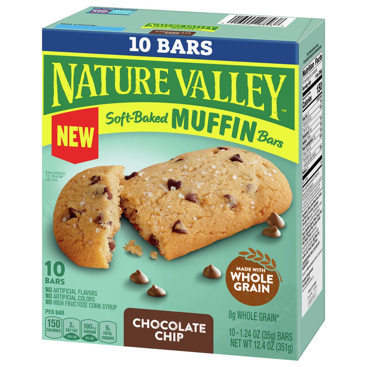 slide 5 of 9, Nature Valley Soft-Baked Muffin Bars, Chocolate Chip, Snack Bars, 10 Bars- 10 ct, 10 ct