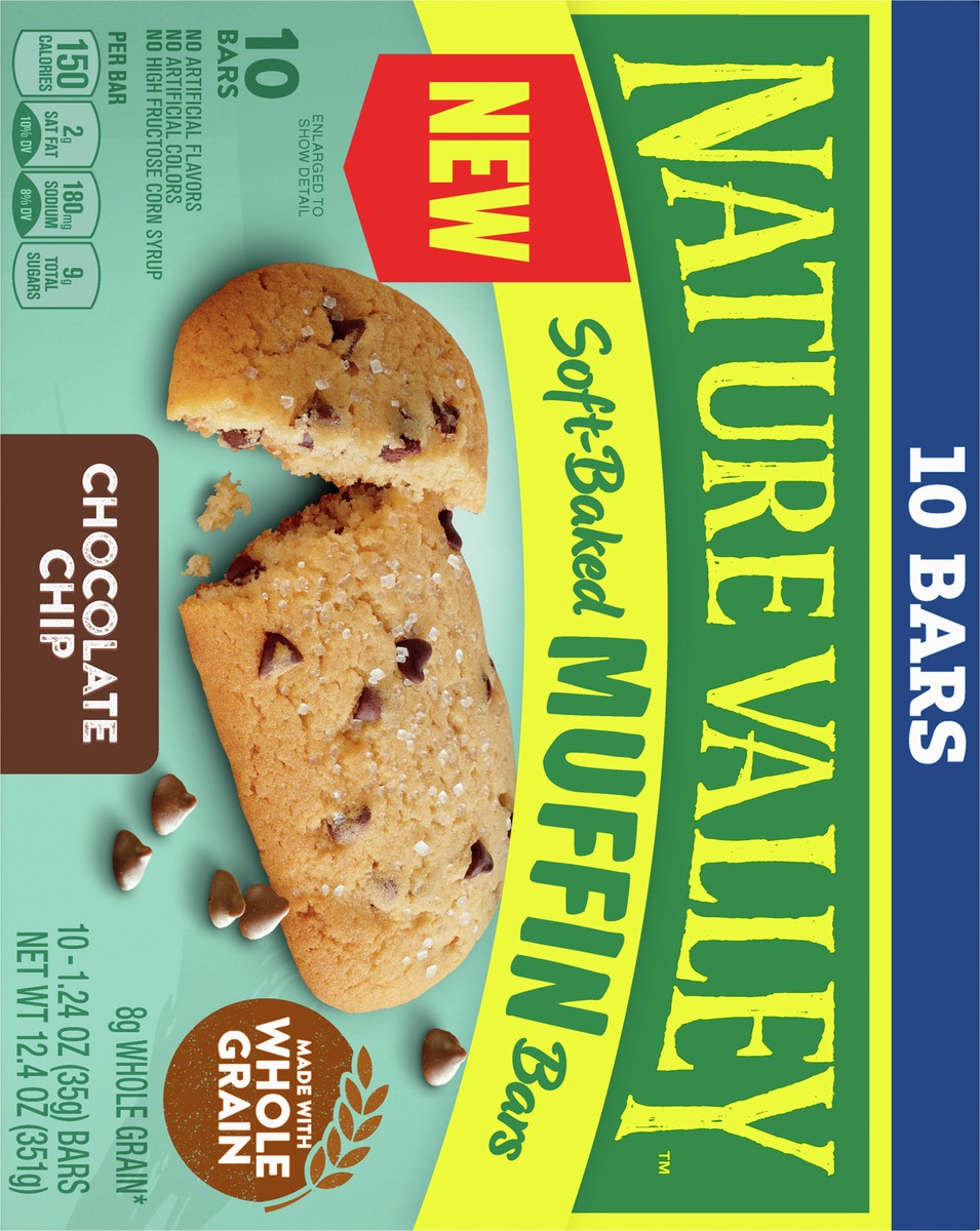 slide 7 of 9, Nature Valley Soft-Baked Muffin Bars, Chocolate Chip, Snack Bars, 10 Bars- 10 ct, 10 ct
