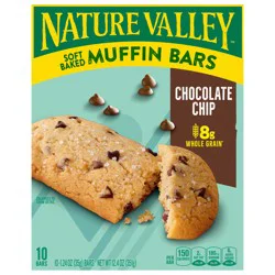 Nature Valley Soft-Baked Muffin Bars, Chocolate Chip, Snack Bars, 10 Bars- 10 ct