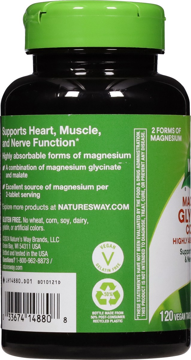 slide 2 of 14, Nature's Way Magnesium Glycinate Complex, 120 ct