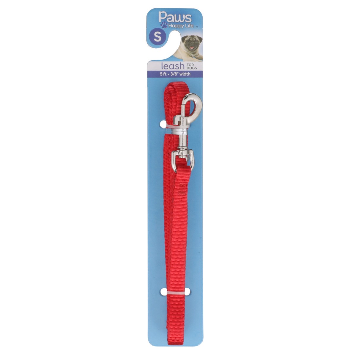 slide 3 of 8, Paws Happy Life Leash For Small Dogs, Red Nylon, 3/8 in x 5 ft