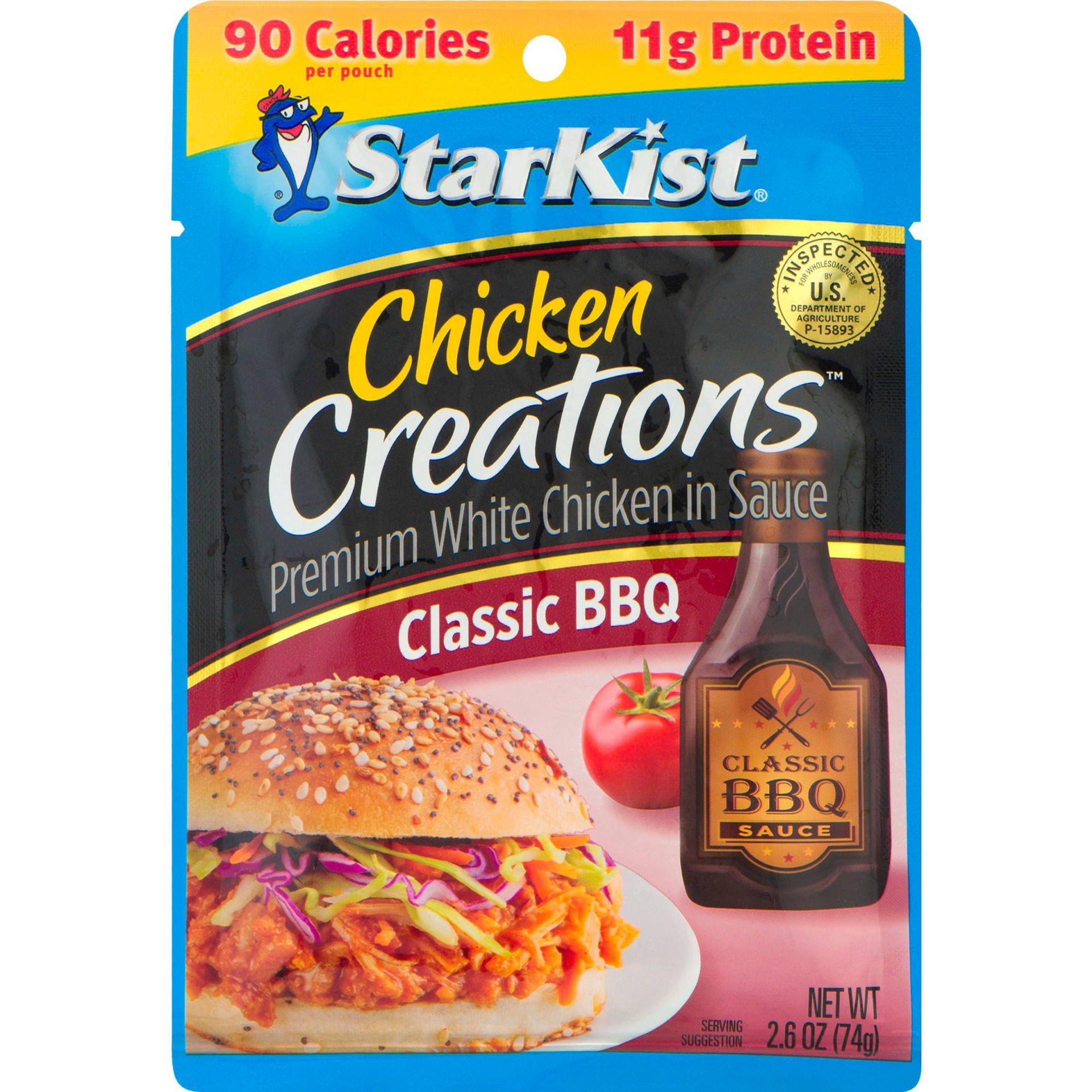 slide 1 of 9, StarKist Chicken Creations Classic BBQ Premium White Chicken in Sauce 2.6 oz, 2.6 oz