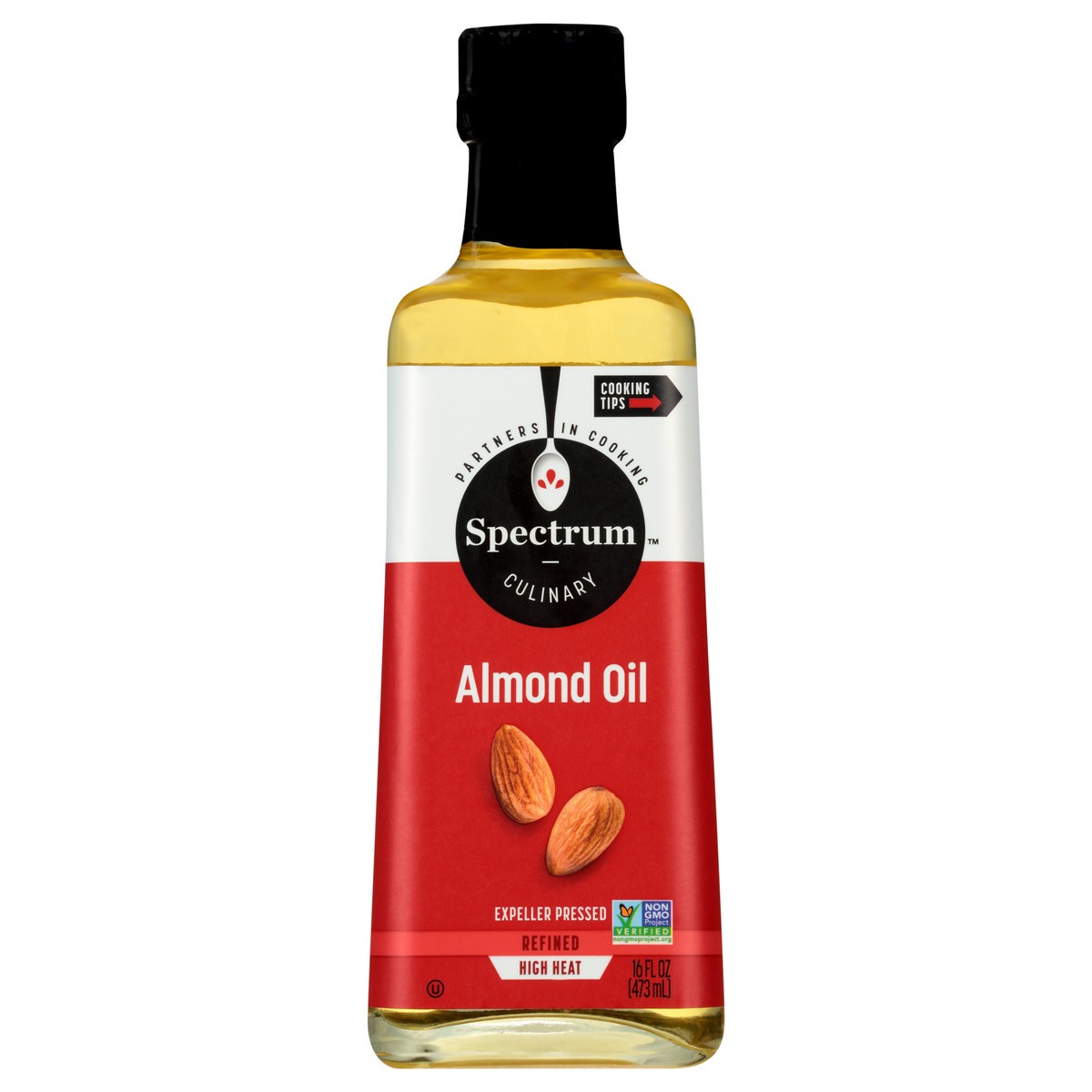 slide 1 of 9, Spectrum Culinary Almond Oil 16 fl. oz. Bottle, 16 fl oz