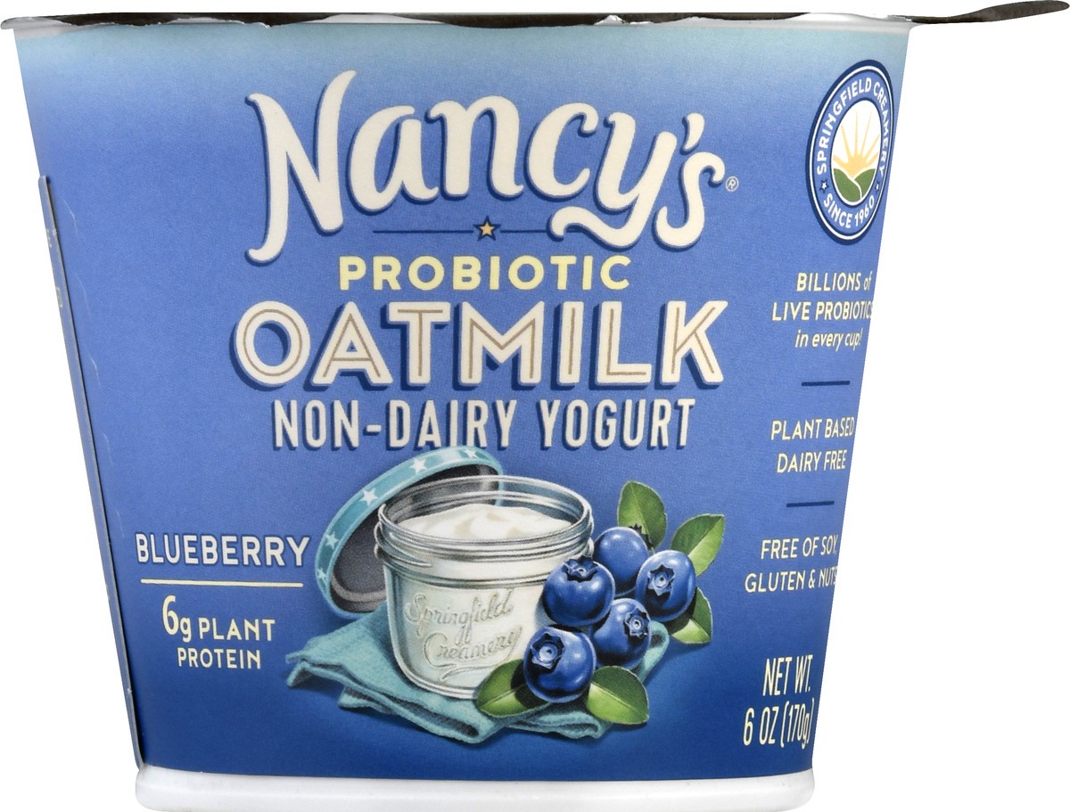 slide 12 of 13, Nancy's Probiotic Oatmilk Non-Dairy Blueberry Yogurt 6 oz, 6 oz