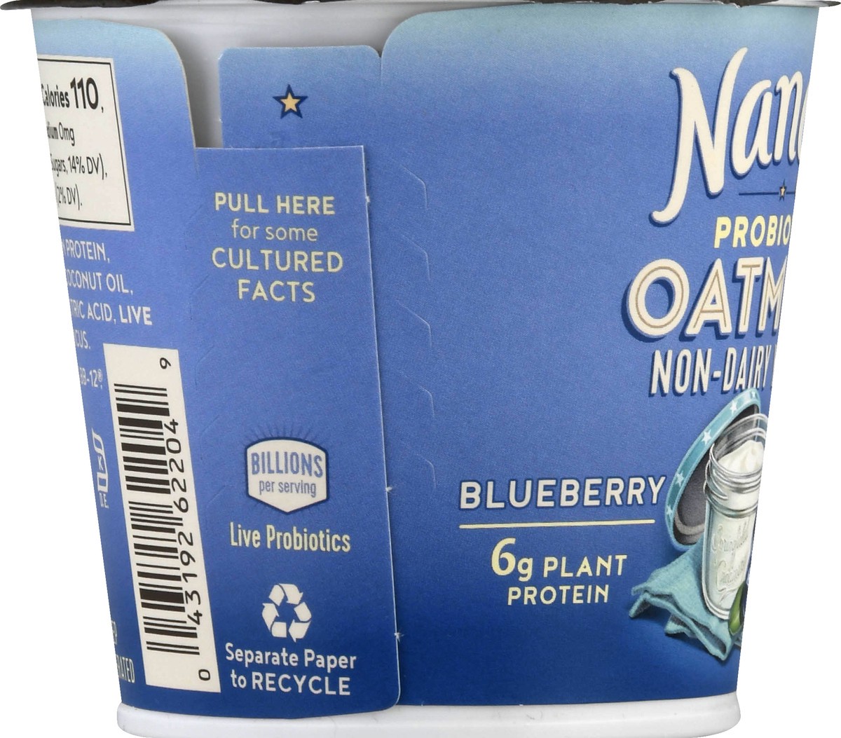 slide 5 of 13, Nancy's Probiotic Oatmilk Non-Dairy Blueberry Yogurt 6 oz, 6 oz