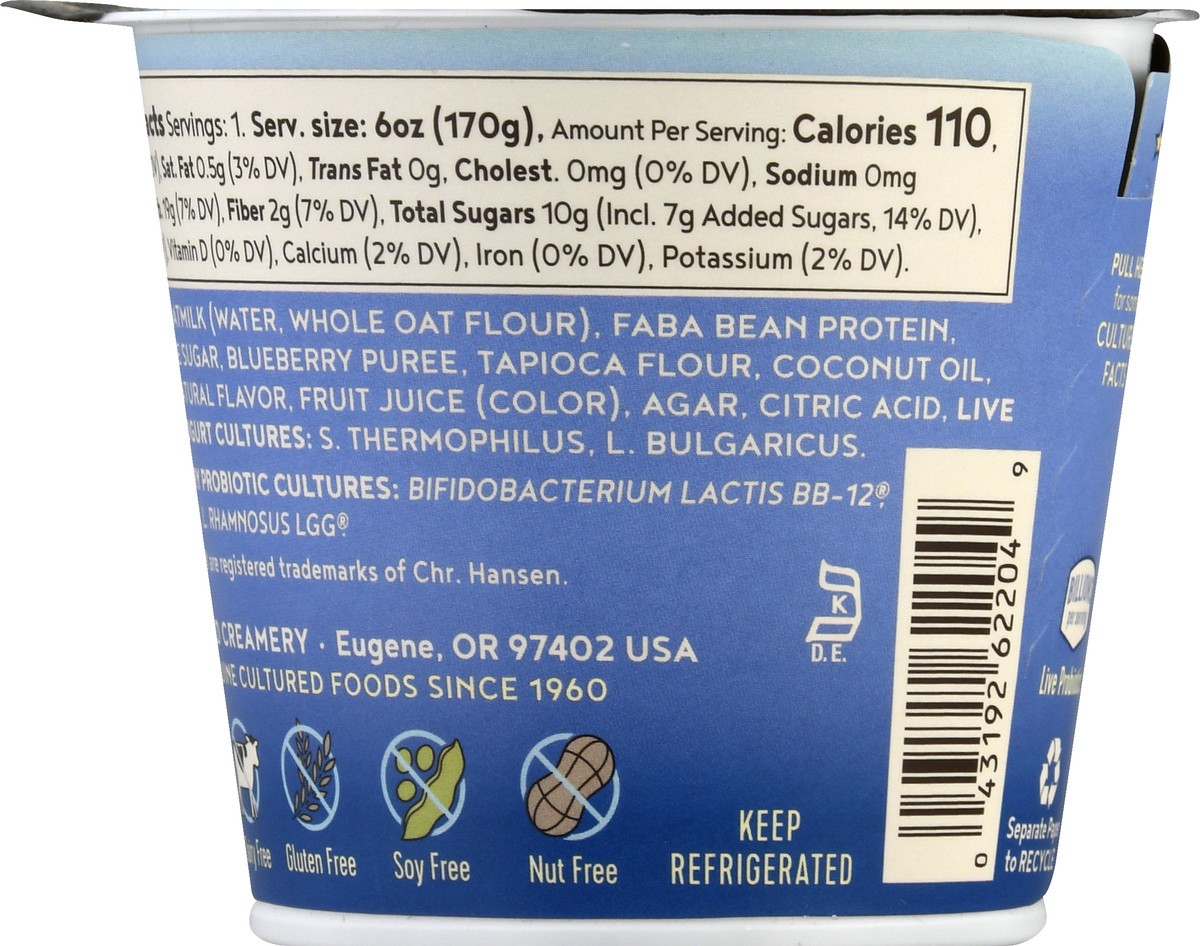 slide 11 of 13, Nancy's Probiotic Oatmilk Non-Dairy Blueberry Yogurt 6 oz, 6 oz