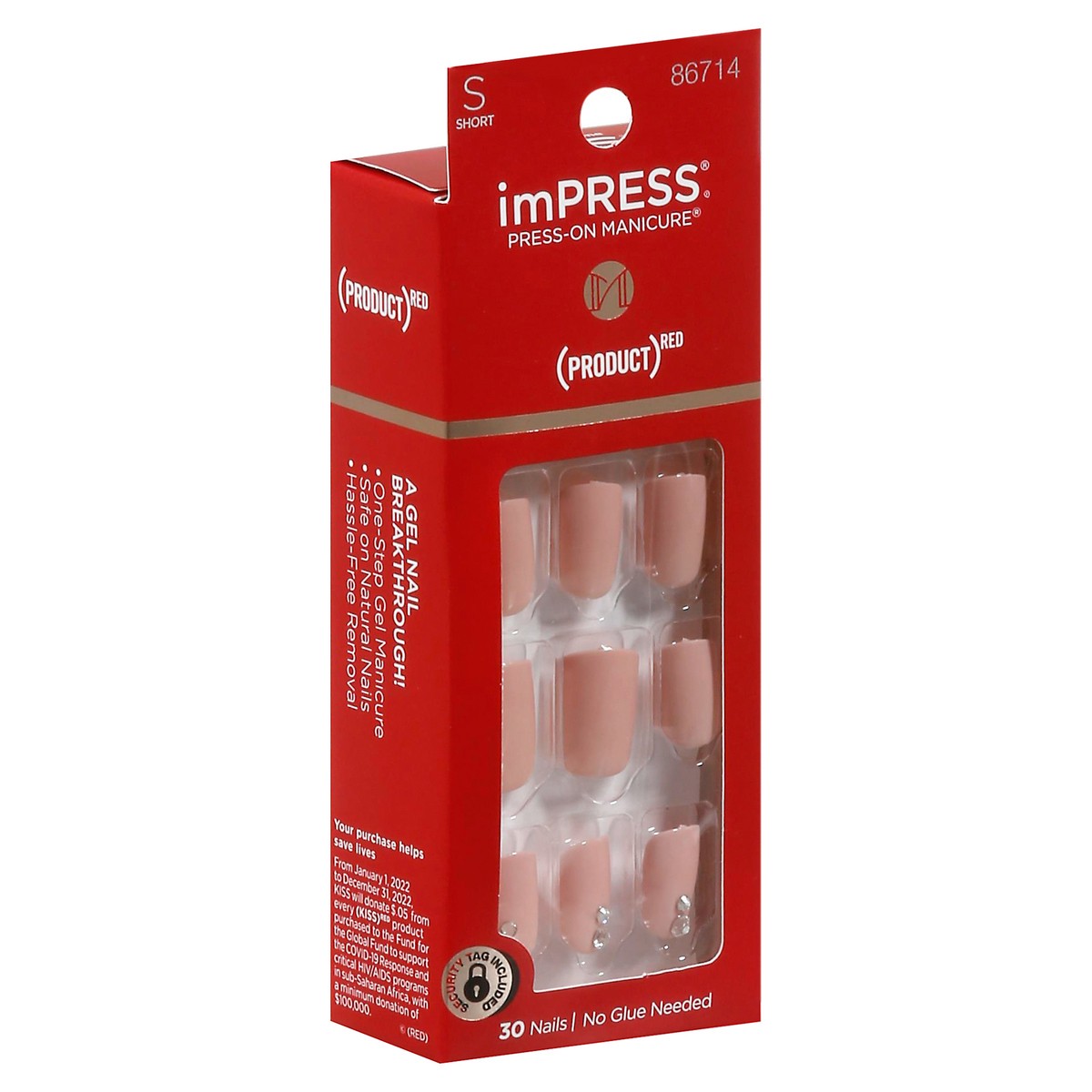 slide 2 of 9, Impress Short Nail Kit, 30 ct