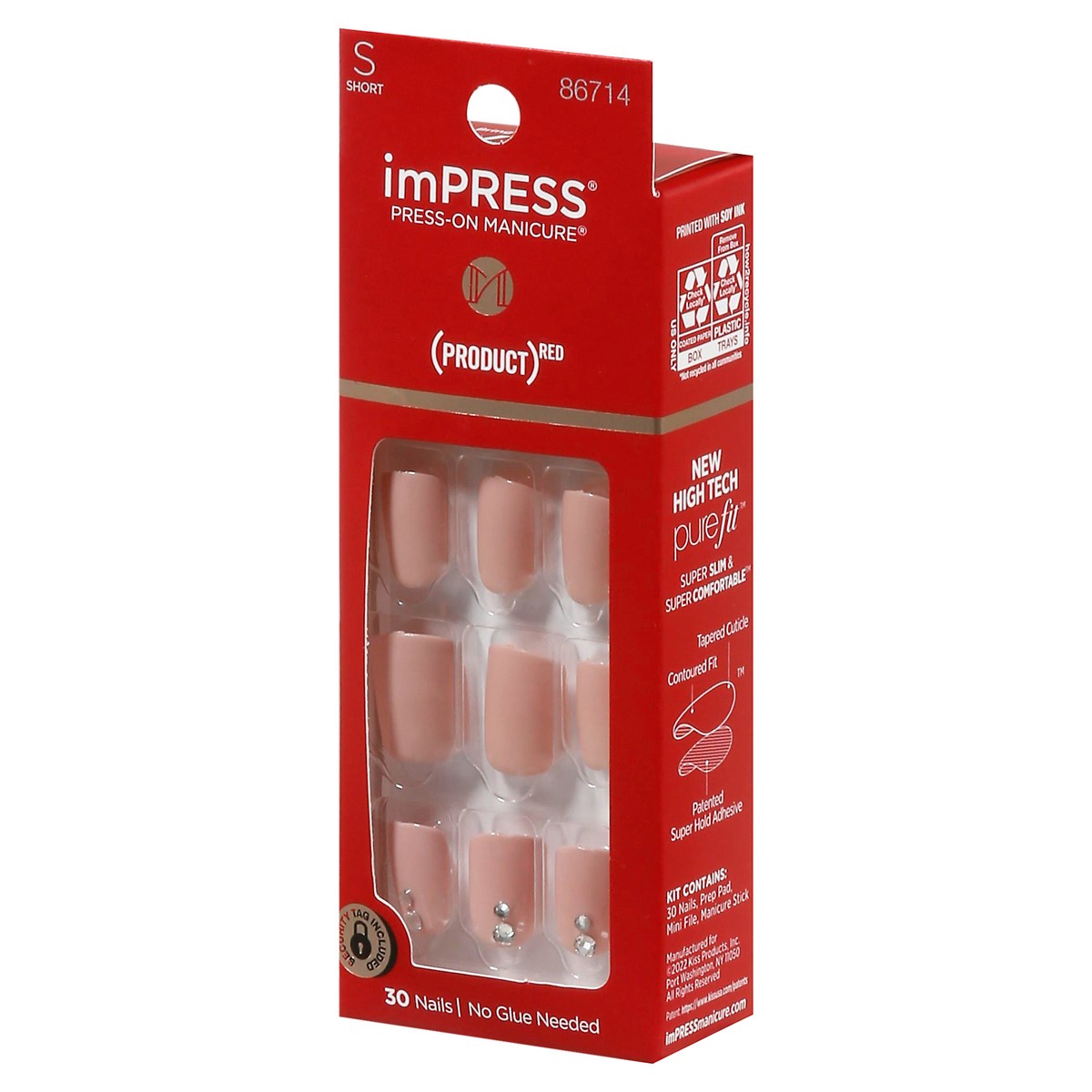 slide 3 of 9, Impress Short Nail Kit, 30 ct