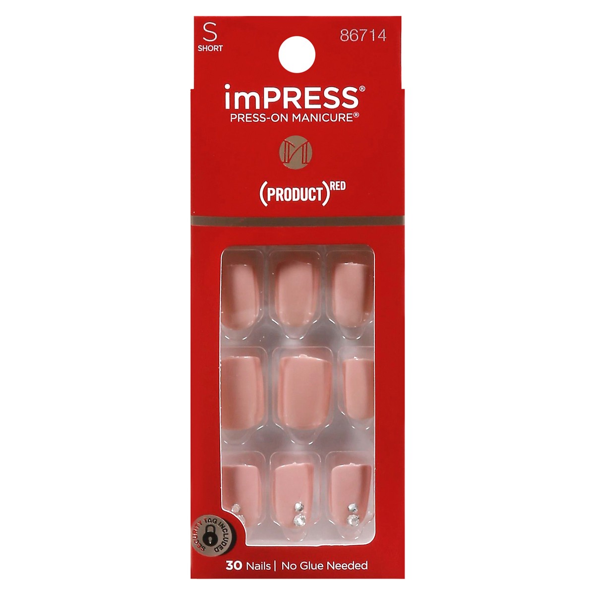 slide 1 of 9, Impress Short Nail Kit, 30 ct