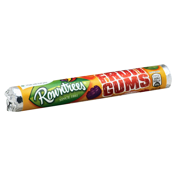 slide 1 of 1, Rowntrees Fruit Gums Roll, 1.68 oz