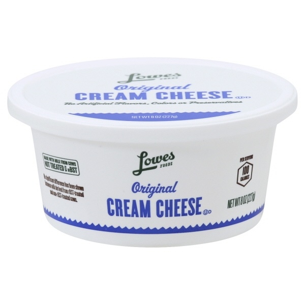 slide 1 of 1, Lowes Foods Soft Cream Cheese Tub, 8 oz