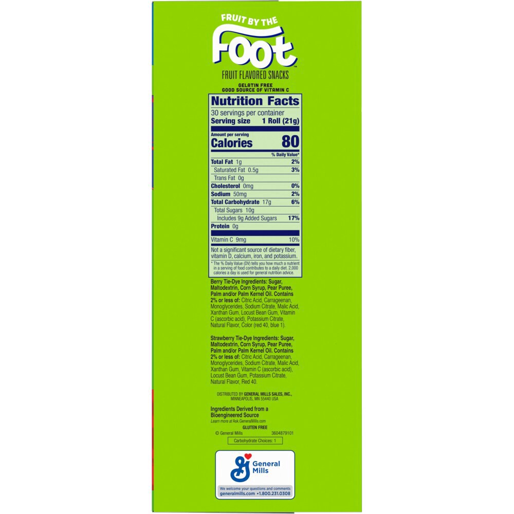 slide 6 of 6, Fruit By the Foot Berry Tie-Dye and Strawberry Tie-Dye Fruit Flavored Snacks 30 Count, 22.5 OZ, 30 ct