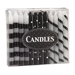 Black and White Birthday Candles