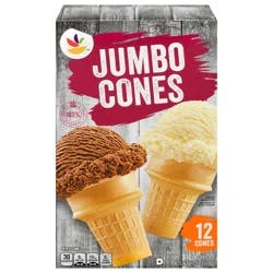 Giant Jumbo Ice Cream Cones - 12 ct