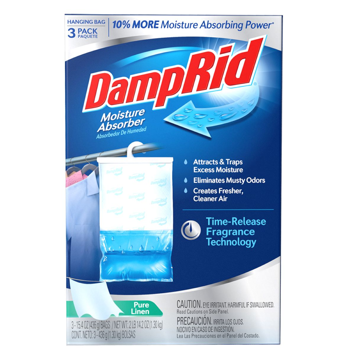 slide 1 of 4, DampRid DAMP RID HANGING BAGS PURE LINEN, 15.4 oz