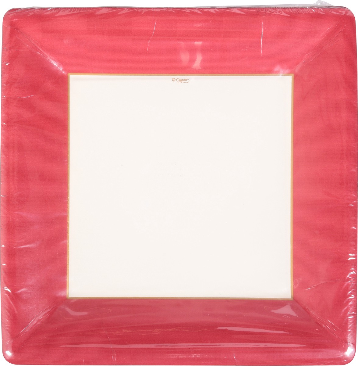 slide 10 of 11, Caspari 10 Inch Grosgrain Border Red Dinner Plates 8 ea, 8 ct