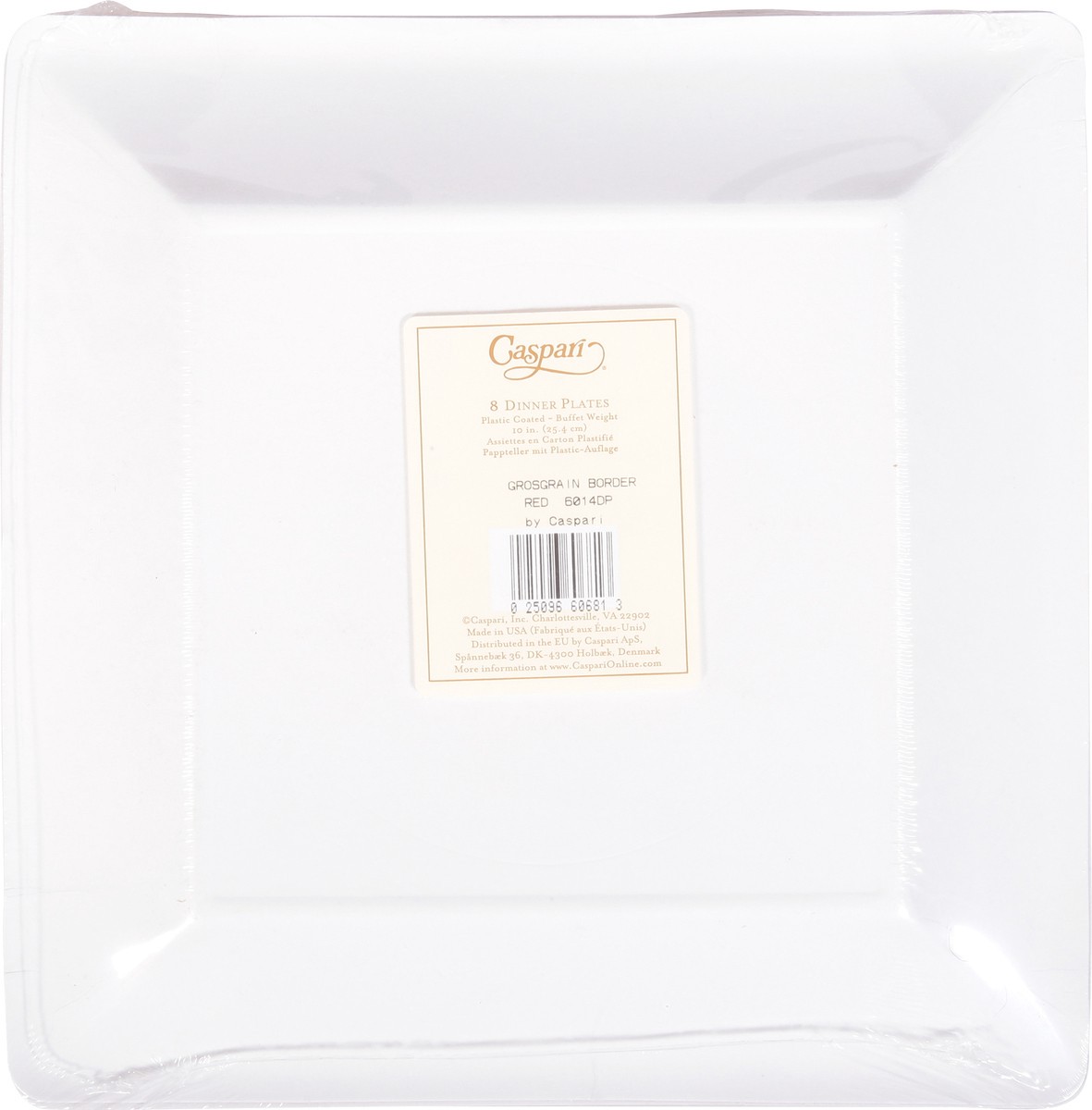 slide 7 of 11, Caspari 10 Inch Grosgrain Border Red Dinner Plates 8 ea, 8 ct