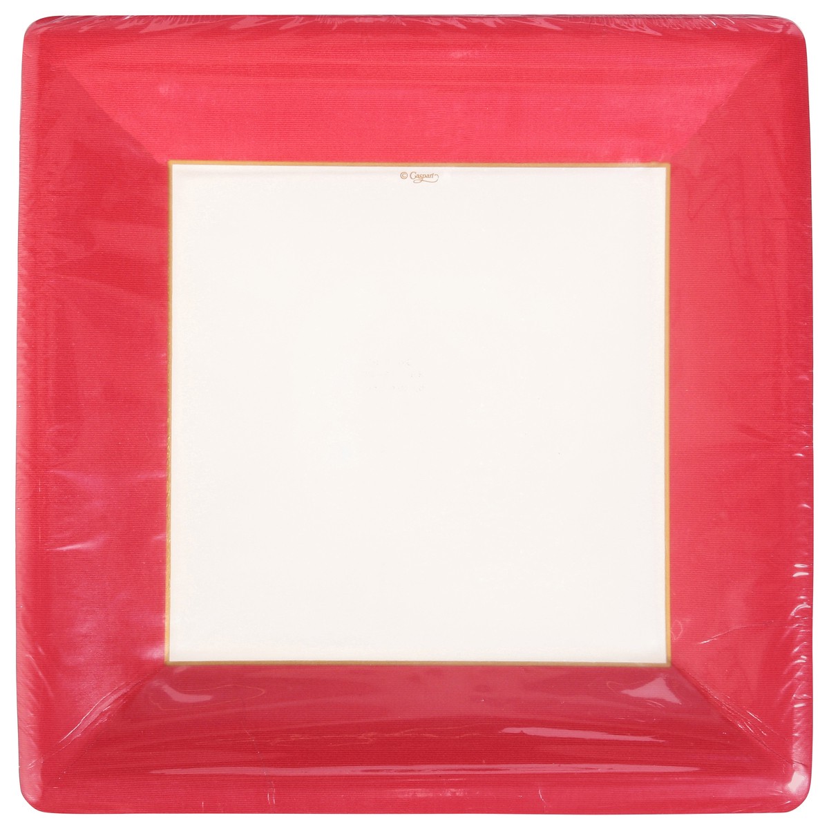 slide 9 of 11, Caspari 10 Inch Grosgrain Border Red Dinner Plates 8 ea, 8 ct