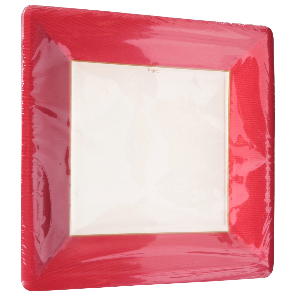 slide 6 of 11, Caspari 10 Inch Grosgrain Border Red Dinner Plates 8 ea, 8 ct