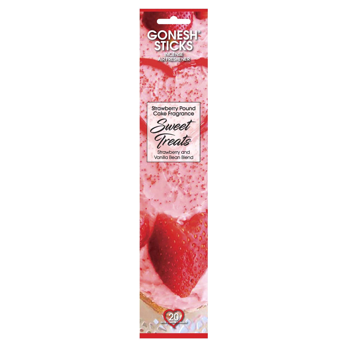 slide 1 of 1, Gonesh Sweet Treats Strawberry Pound Cake Fragrance Incense Sticks, 20 ct