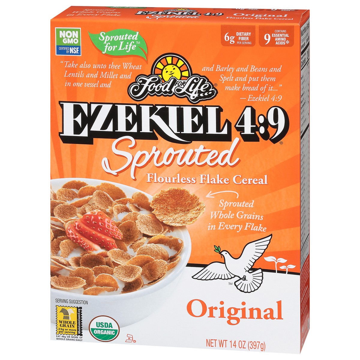 slide 3 of 9, Ezekiel 4:9 Sprouted Flourless Flake Original Cereal 14 oz, 1 ct