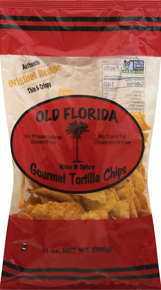 slide 5 of 9, Old Florida Gourmet Products Spicy Tortilla Chips, 12 oz