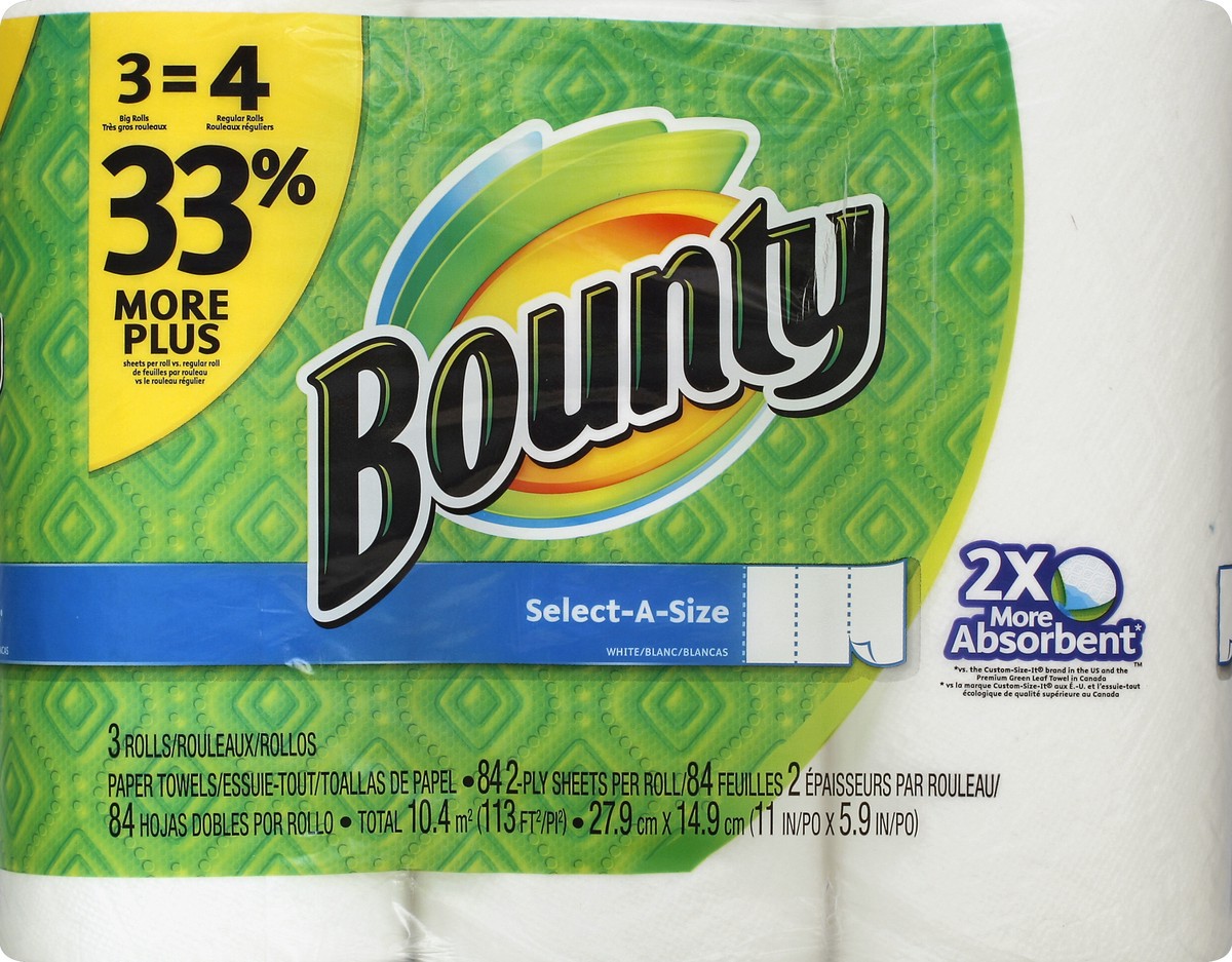 slide 1 of 5, Bounty Paper Towels 3 ea, 3 ct