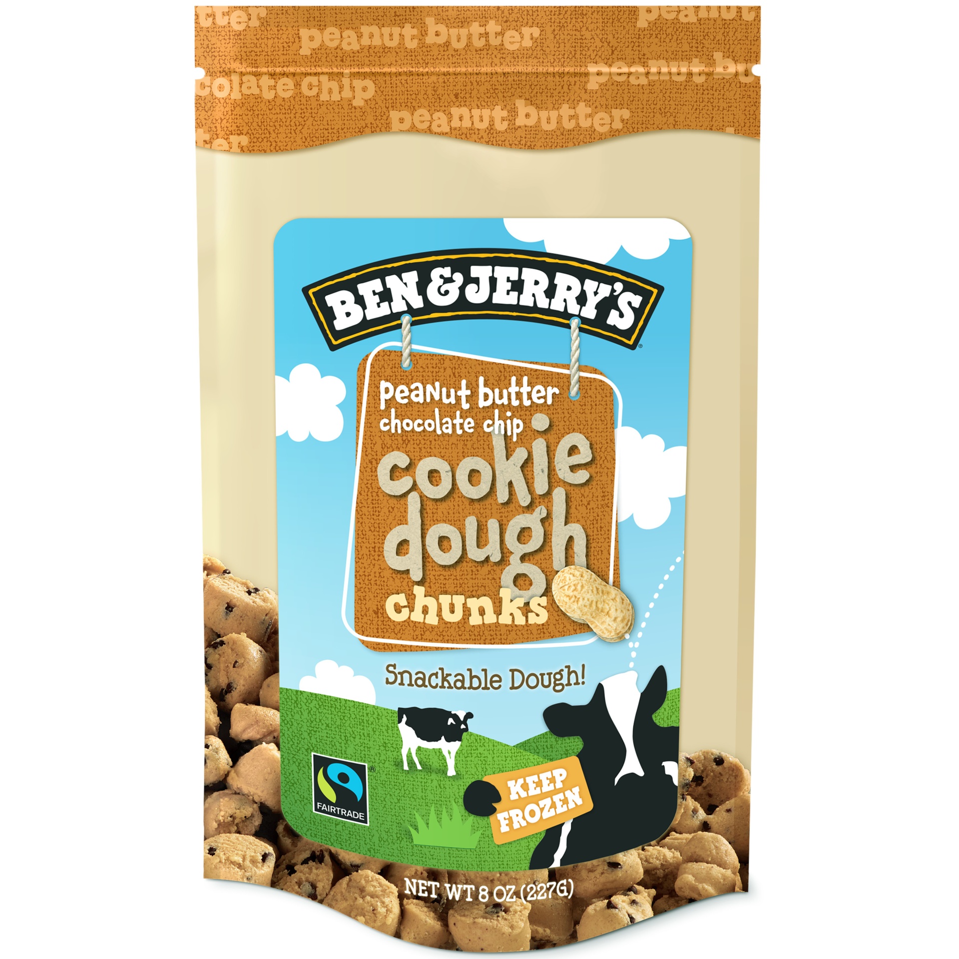 slide 1 of 1, Ben & Jerry's Dough Chunks Peanut Butter Chocolate Chip Cookie Dough Chunks, 8 oz, 8 oz