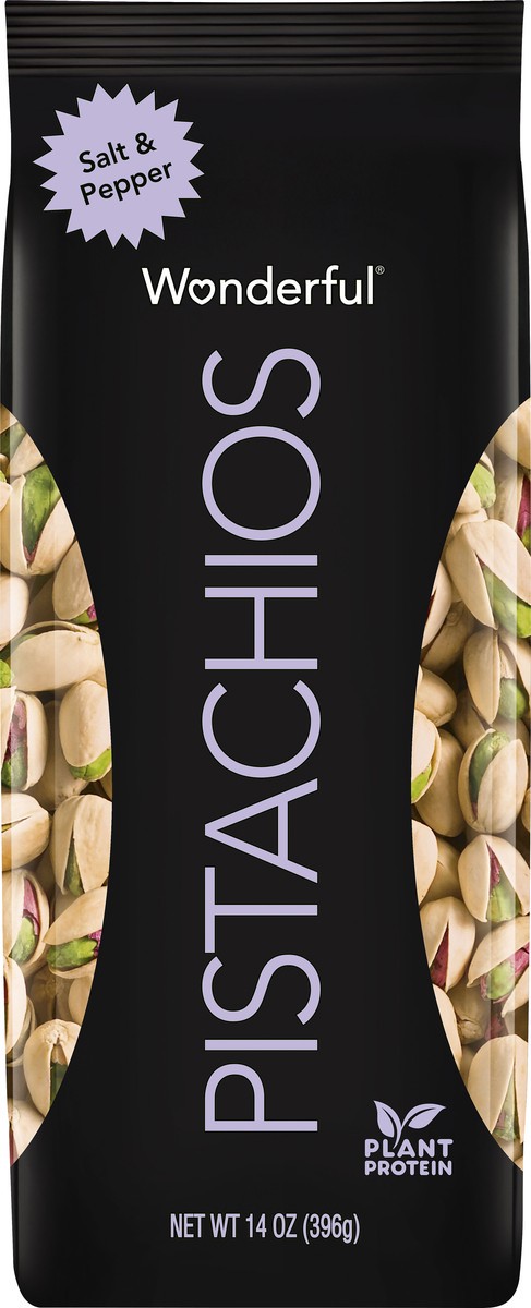 slide 2 of 3, Wonderful Pistachios Salt & Pepper Flavored Pistachios, 14 oz