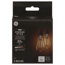 GE LED Vintage Style Medium Base Bulbs 2 ea