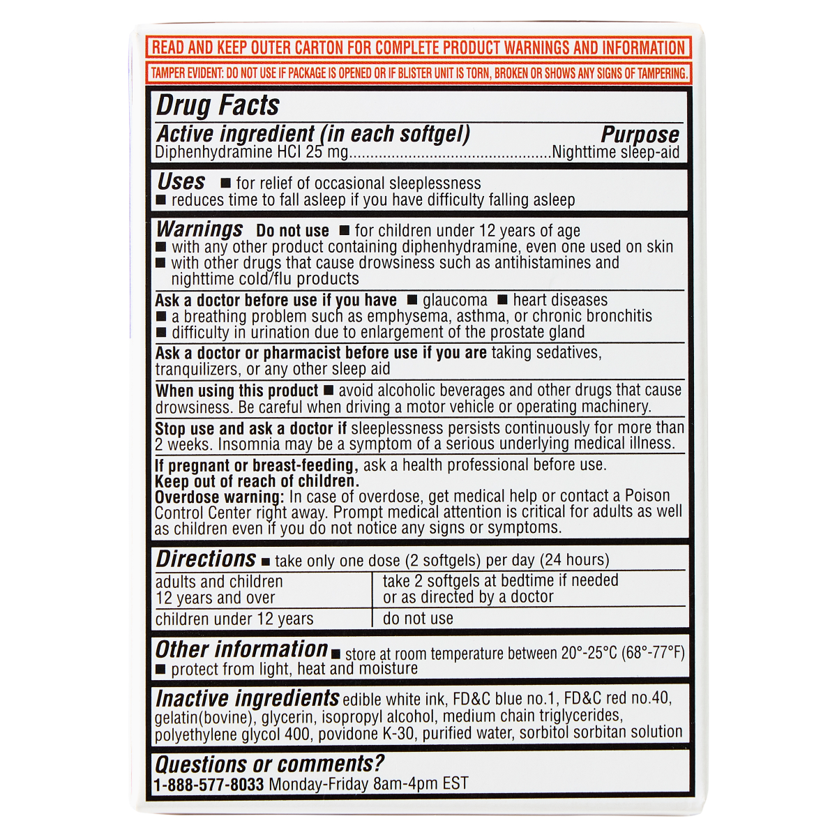 slide 4 of 4, Meijer Nighttime Sleep Aid 25mg Softgels, 24 ct, 25mg, 24 ct