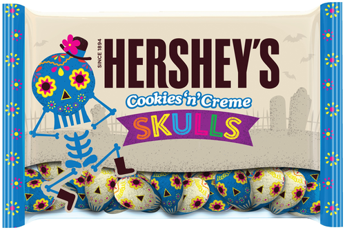 slide 1 of 1, Hershey's Cookies N Creme Candy Skulls, 10 oz