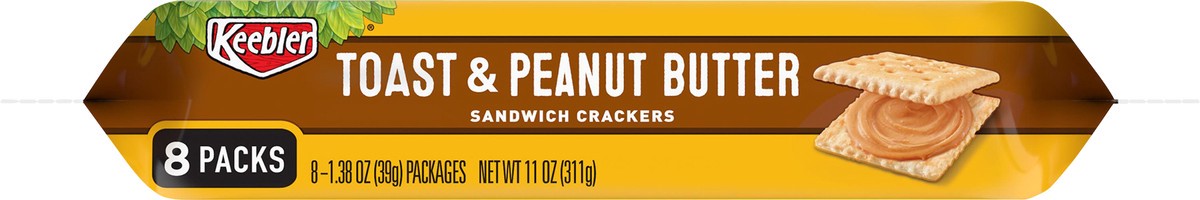 slide 3 of 6, Kellogg's Keebler Toast & Peanut Butter Sandwich Crackers, 11 oz
