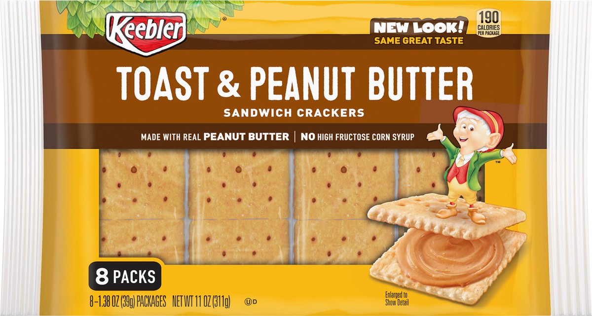 slide 5 of 6, Kellogg's Keebler Toast & Peanut Butter Sandwich Crackers, 11 oz